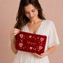 Personalised Mum Embroidered Velvet Mum Make Up Bag Accessories Pouch, thumbnail 1 of 4