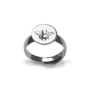 Bee Adjustable Ring In Sterling Silver, 3 of 5