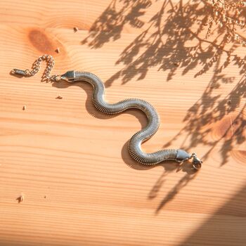 Luxury Snake Chain Bracelet Gold Or Silver Adjustable, 2 of 12