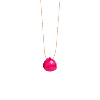 Hot Pink Chalcedony Fine Cord Necklace, 2 of 4