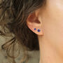 Blue Crystal Stud Earrings In Gold Or Silver, thumbnail 7 of 12
