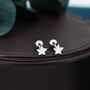 Tiny Star Screw Back Earrings In Sterling Silver, thumbnail 3 of 12