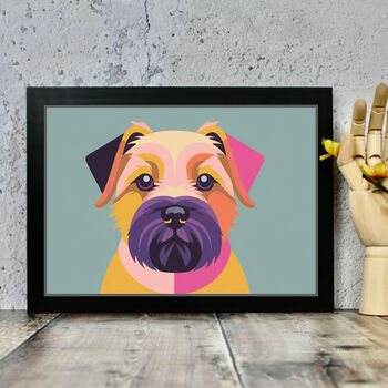 Border Terrier Dog Portrait Illustration Art Print, 2 of 2