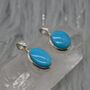 Turquoise Pendant: Silver Necklace, Oval, Blue Gemstone, thumbnail 5 of 6