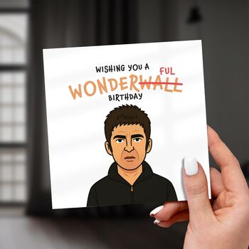 Wonderwall Birthday Card – Funny Music Pun Card, 2 of 6