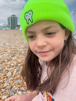 Cute Tooth Embroidered Kids Beanie, 3 of 5