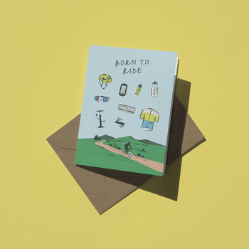 Born To Ride Eco Friendly Cycling Greeting Card, 3 of 6
