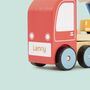 Personalised Wooden Transporter Lorry Toy 12m+, thumbnail 7 of 8