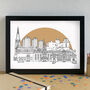 Kirkcaldy Landmarks Skyline Art Print Unframed, thumbnail 1 of 6