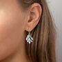 Antique Finish Overlapping Leaf Earrings, thumbnail 1 of 3