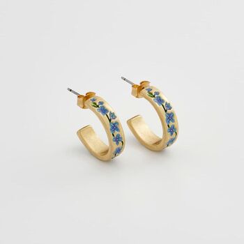 Blue Forget Me Not Hoop Earings, 2 of 7
