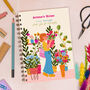 Floral Plant Lady Illustrated Personalised Notebook, thumbnail 2 of 7