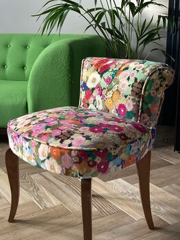 Vintage Vanity Chairs In House Of Hackney Fabric, 2 of 5