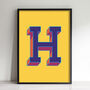 Letter H Print Alphabet Initial Colourful Art Print, thumbnail 2 of 3