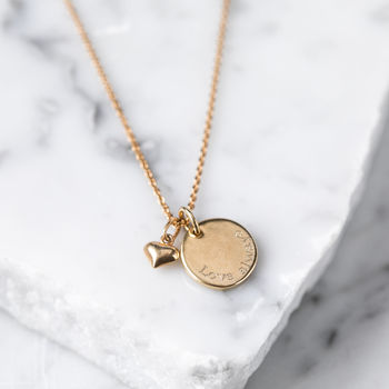 Gold Vermeil Fingerprint Stamp Necklace And Heart Charm, 4 of 10