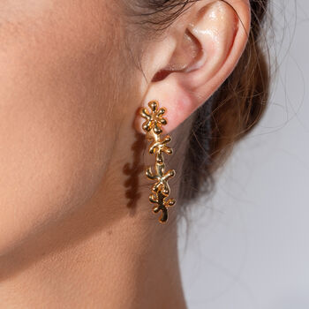 Four Drop Splash Earrings In Gold Plated, 2 of 5