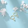 Sterling Silver Star Dangle Huggie Hoop Earrings, thumbnail 8 of 11
