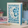 Personalised Papercut Over The Moon Congratulations Card, thumbnail 4 of 7