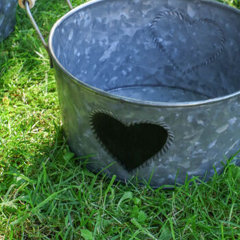 Set Of Two Heart Garden Buckets, 4 of 8