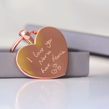 Hearts Keychain With Handwriting Personalised Engraving, 7 of 8