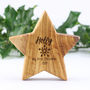 Personalised First Christmas Wood Star With Nine Images, thumbnail 3 of 10