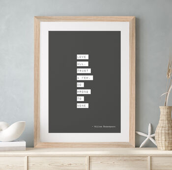 Personalised Black And White Typewriter Quote Print, 5 of 6
