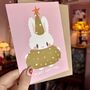 Cute Christmas Card And Sticker Gift Set: Bunny Waterproof Sticker And A6 Card, thumbnail 7 of 10
