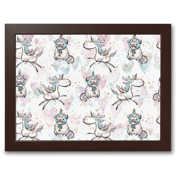 Pugs And Unicorns Personalised Lap Tray With Cushion, 7 of 7