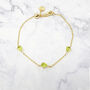 Peridot August Birthstone Minimalist Gold Bracelet, thumbnail 1 of 7