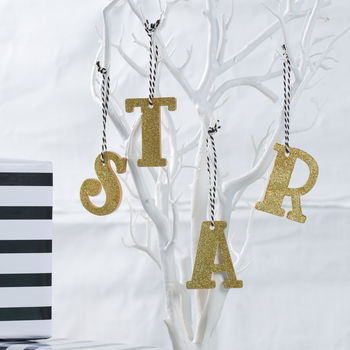 Gold Sparkle Letter Hanging Decorations, 3 of 3