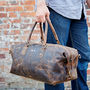 Personalised Buffalo Leather Overnight Duffle Bag, thumbnail 4 of 9