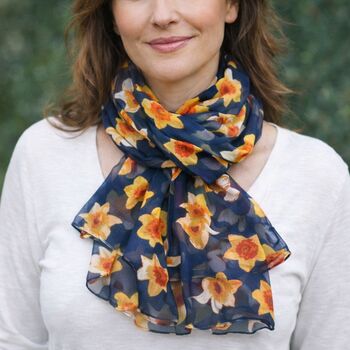 Daffodils Print Scarf, 3 of 7