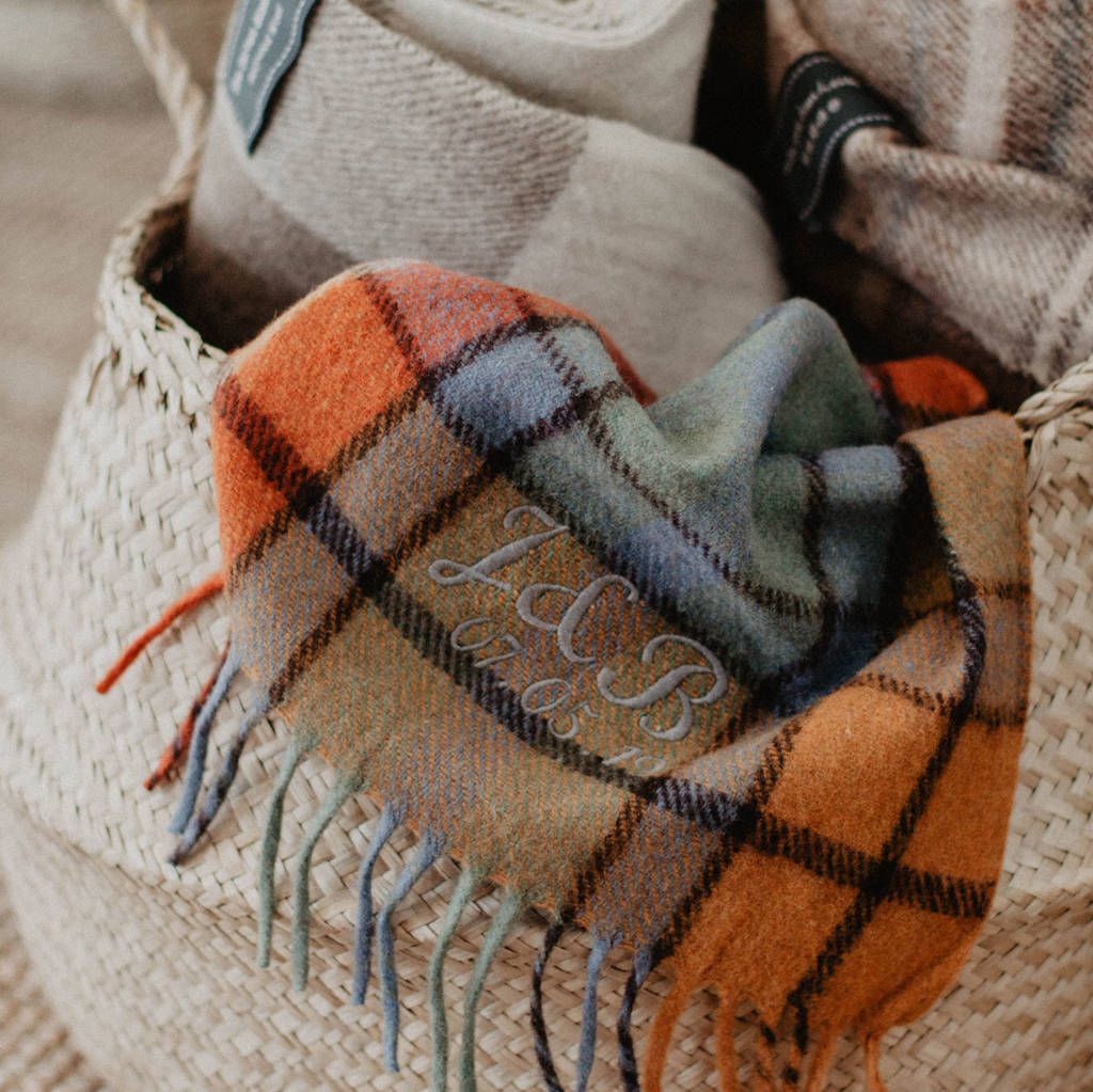personalised recycled wool picnic blankets by the tartan blanket co
