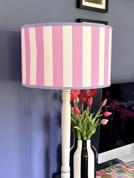 Carnival Lampshade In Candy Pink Deckchair Stripe, 2 of 9
