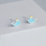 Sterling Silver Blue Whale Stud Earrings, thumbnail 1 of 5