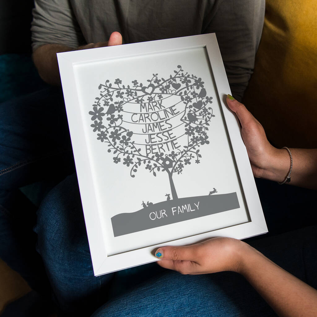 Personalised Family Tree Paper Cut Print By The Portland Co ...