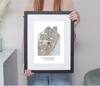 Our First Home Personalised UK Map Custom Made Print, 3 of 12