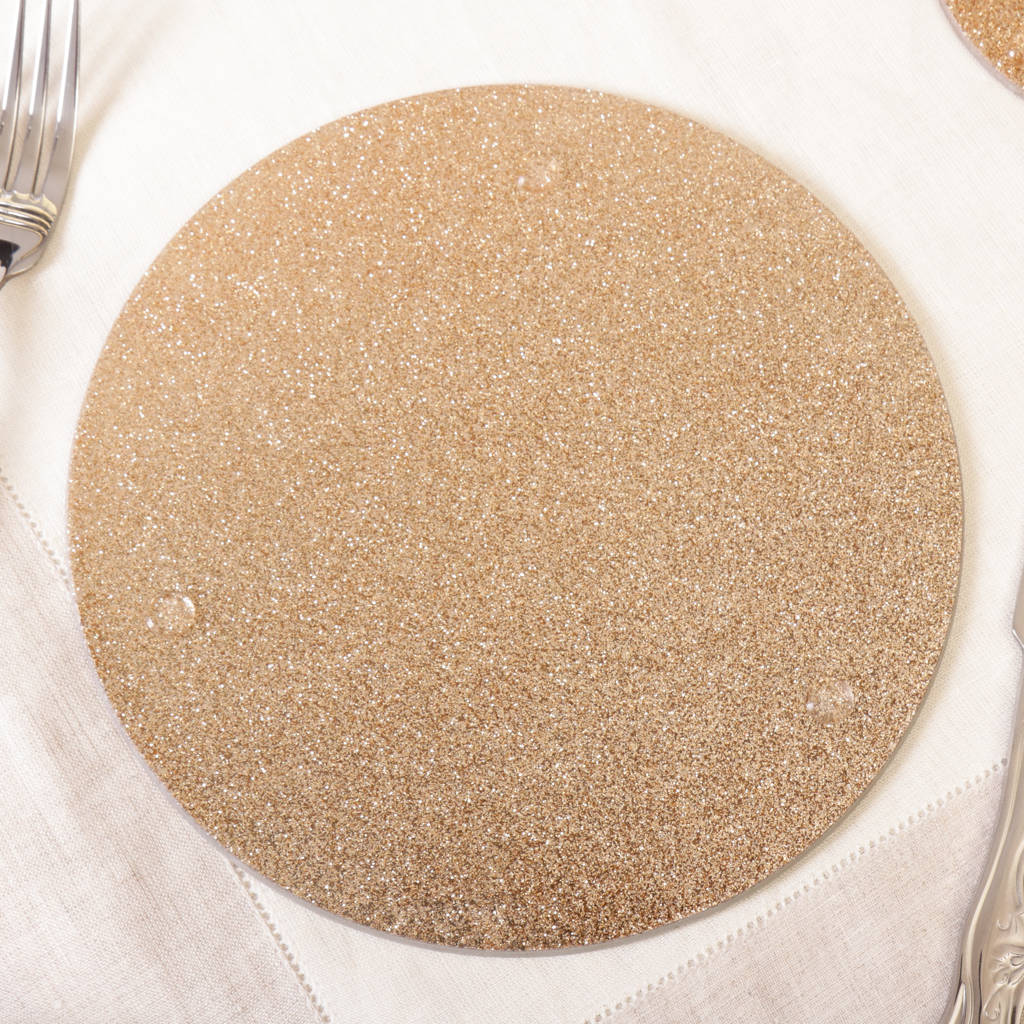 Set Of Four Ombre Sparkle Coasters And Placemats By Dibor