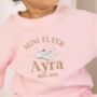 Mini Flyer Or First Time Flyer Personalised Embroidered Holiday Airport Sweatshirt Jumper, thumbnail 3 of 5