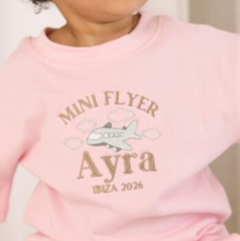 Mini Flyer Or First Time Flyer Personalised Embroidered Holiday Airport Sweatshirt Jumper, 3 of 5
