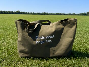 Personalised Kids Handwriting Embroidered 'Dads Need Bags Too' Canvas Tote Bag Fathers Day Gift, 6 of 11