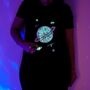 Outer Space Interactive Green Glow Tshirt In Black, thumbnail 1 of 3