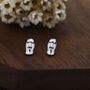Tiny Sterling Silver Easter Island Statue Stud Earrings, thumbnail 6 of 12