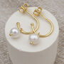 18ct Gold Plated Or Sterling Silver Pearl Hoop Earrings, thumbnail 1 of 7