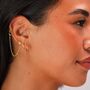 Sterling Silver Star Moon Cz Helix Chain Earring, thumbnail 3 of 6