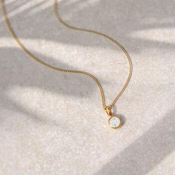 March Birthstone Aquamarine Silver/Gold Charm Necklace, 4 of 12