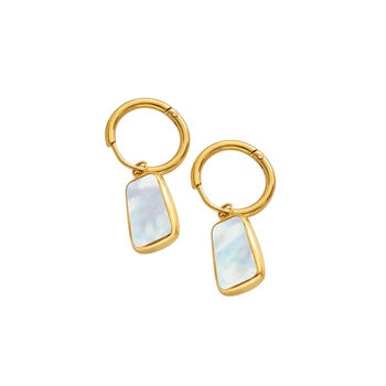 Mother Of Pearl Drop Earrings In 18 K Gold Plate, 2 of 4