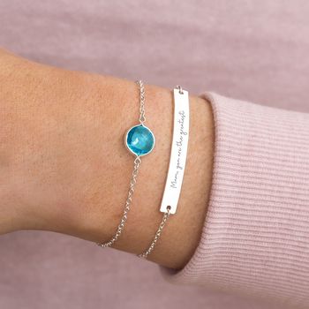 Alexa Personalised Birthstone And Bar Bracelet Set, 5 of 11