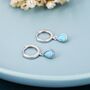Sterling Silver Dangling Opal Droplet Hoop Earrings, thumbnail 2 of 12