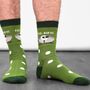 Teerific Men's Funny Golf Crew Socks Combed Cotton Green, thumbnail 3 of 6